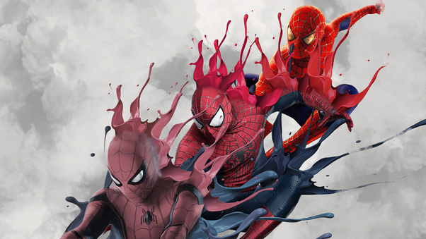 Three Generation Spidermans Wallpaper