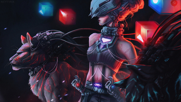 Tiger Girl Cyberpunk 4k Wallpaper