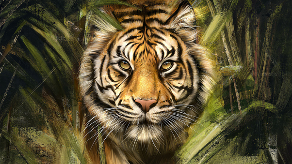 Tiger Painting Art Wallpaper