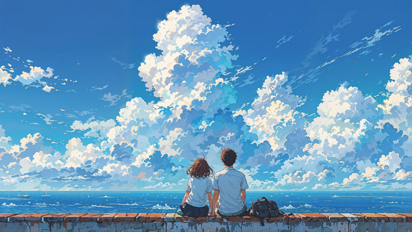 Together Beneath The Clouds (1280x720) Resolution Wallpaper