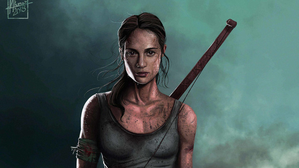 Tomb Raider Alicia Vikander Artwork Wallpaper