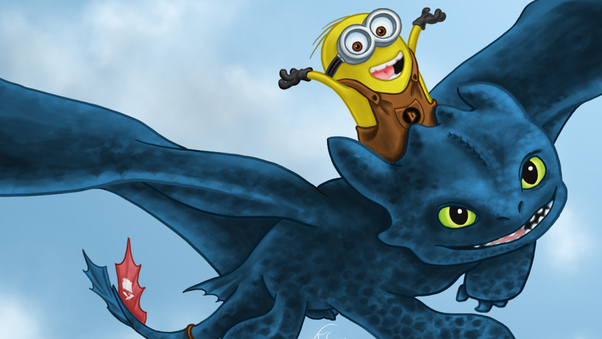 Toothless And Minion Wallpaper