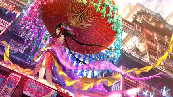 Traditional Dress Girl Anime Wallpaper