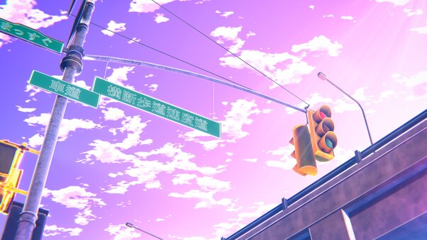 Traffic Lights Anime 4k Wallpaper