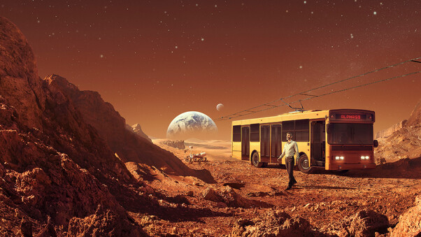 Triumph Bus On Mars Wallpaper