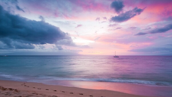 Twilight Island Beach Sunset Wallpaper