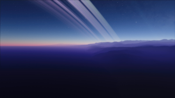 Twilight On A Planet With High Mountains 5k Wallpaper