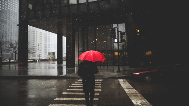 Umbrella Rain Person Wallpaper