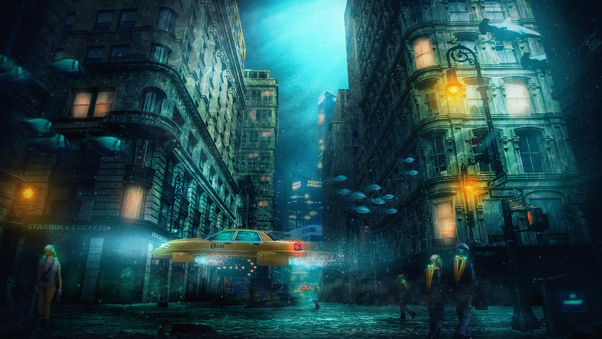 Underwater City 4k Wallpaper