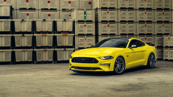 Velgen Yellow Ford Mustang 8k Wallpaper