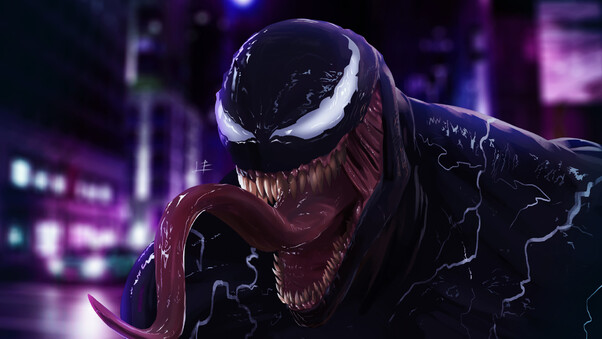 Venom Big Mouth Art Wallpaper