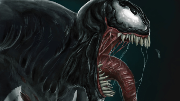 Venom Closeup Art Wallpaper