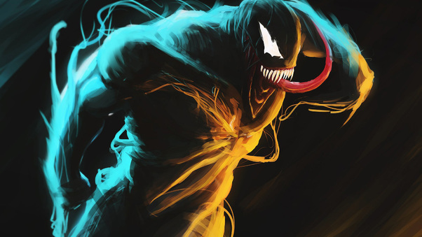 Venom Glowing Art Wallpaper