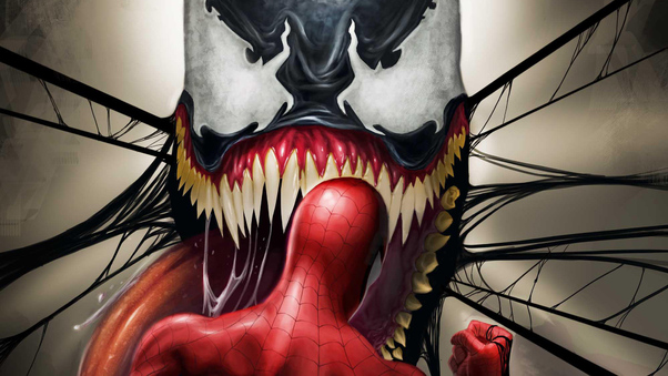 Venom Gonna Eat Spiderman Wallpaper