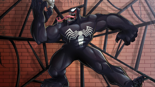 Venom In Web Wallpaper