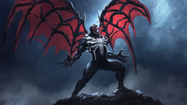 Venom With Wings In Marvels Spiderman 2 Wallpaper