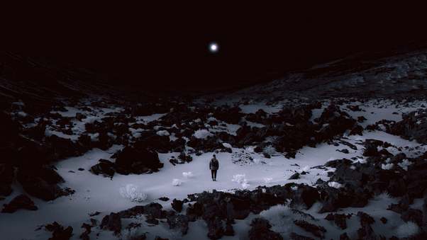 Walking In Dark Iceland Landscape Wallpaper
