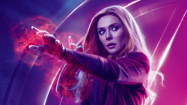 Wanda Maximoff In Avengers Infinity War 8k Poster Wallpaper