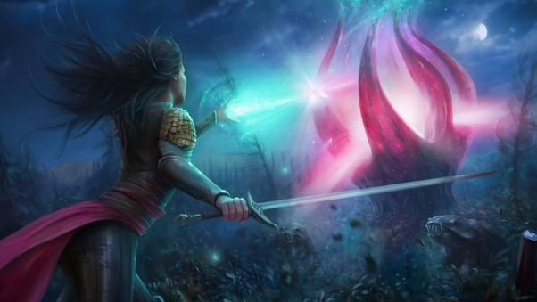 Warrior Fantasy Girl Art Wallpaper