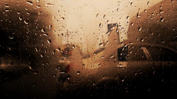 Water Droplets On Car Windshield Rainy Season 4k Wallpaper