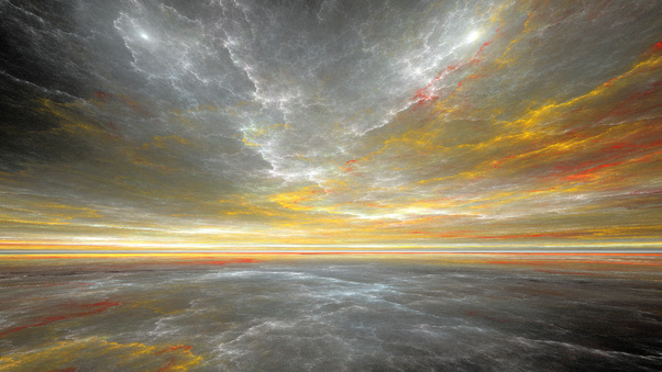 Waves Sky Fractal Art Abstract 4k Wallpaper