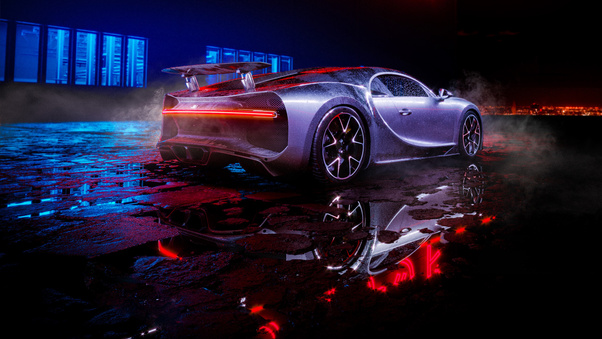 Wet Bugatti Chiron Wallpaper