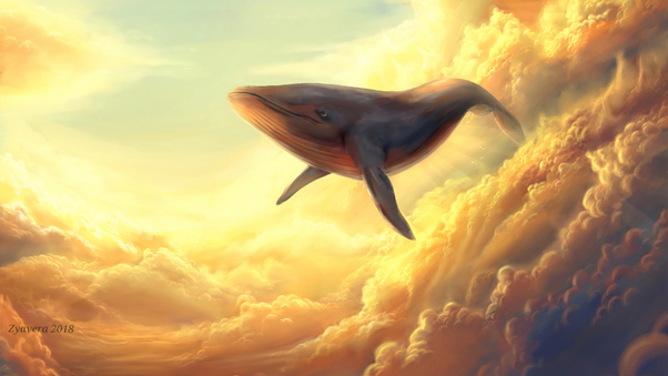 Whale In The Clouds Wallpaper