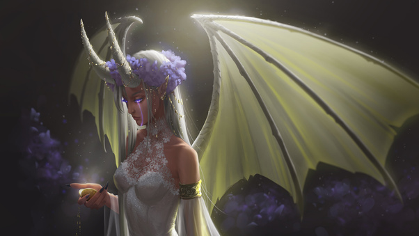 White Demon Bride (1336x768) Resolution Wallpaper