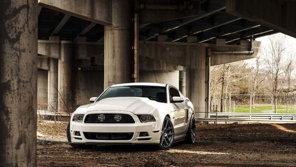 White Ford Mustang Wallpaper