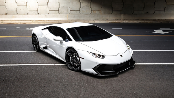 White Lamborghini Huracan 2020 4k Wallpaper