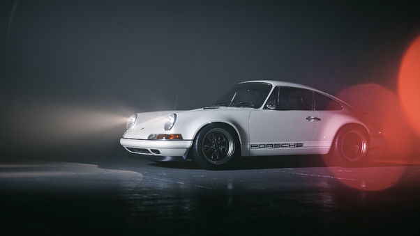 White Porsche 4k Wallpaper