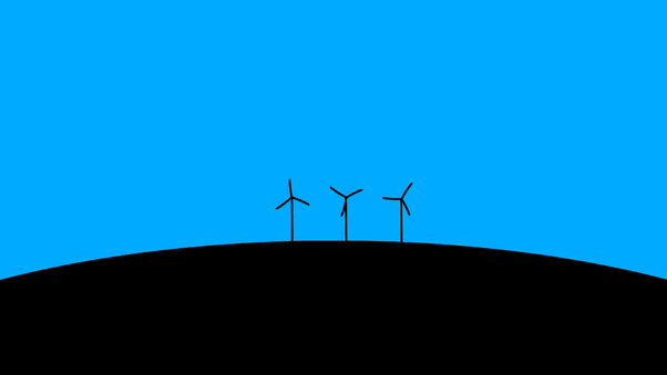 Wind Turbines Blue Minimal Art 4k Wallpaper