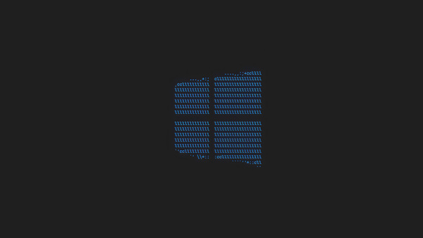 Windows 10 Logo Ascii Art Dark Wallpaper