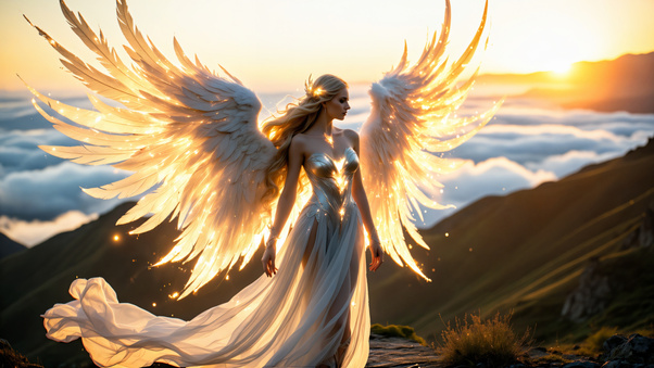 Wings Of Divine Twilight (1336x768) Resolution Wallpaper