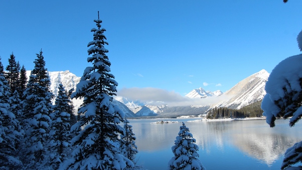 Winter Snow Lake Mountain Wallpaper