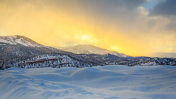 Winter Sunset Landscape 5k Wallpaper