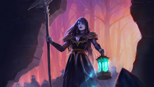 Witch With Lantern Wallpaper