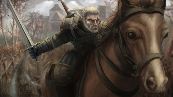 Witcher On Horse 4k Wallpaper