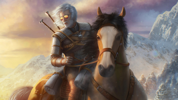 Witcher On Horse Wallpaper