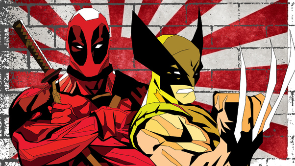 Wolverine And Deadpool Vacation In Japan Wallpaper
