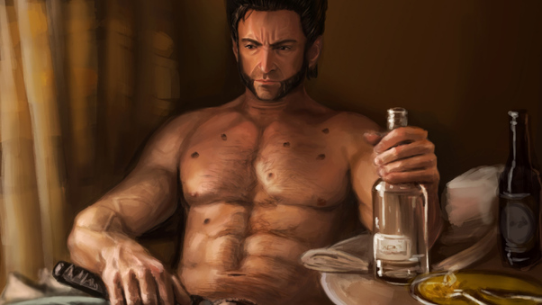 Wolverine Drinking Wallpaper