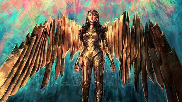 Wonder Woman 1984 Golden Armor Suit Wallpaper