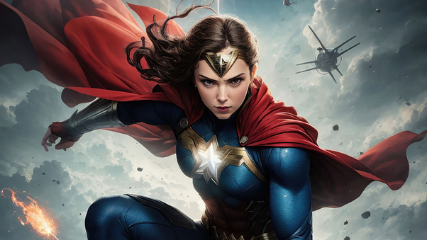 Wonder Woman As Captain America 4k Wallpaper