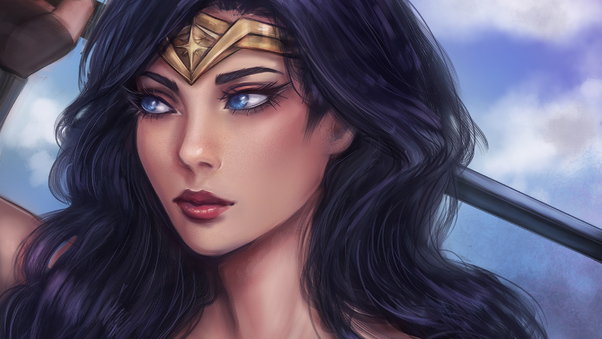 Wonder Woman Closeup Art Wallpaper