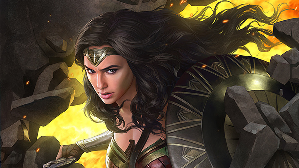 Wonder Woman Coming Artwork Wallpaper