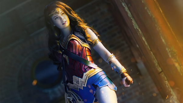 Wonder Woman Cosplay Fight For The Innocent Wallpaper