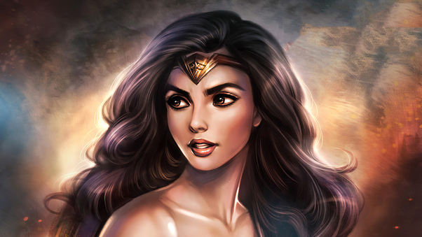 Wonder Woman Cute Artwork Wallpaper