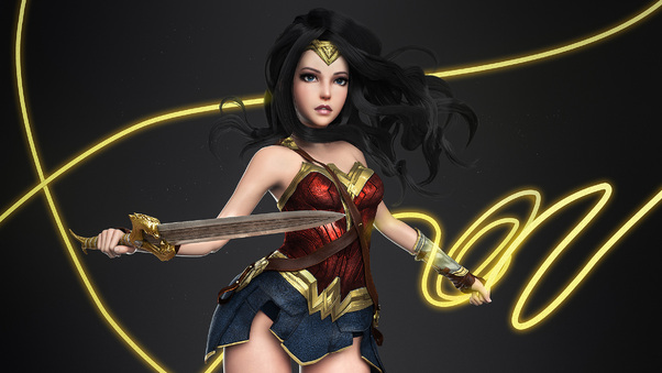 Wonder Woman Digital Artwork 3D Wallpaper