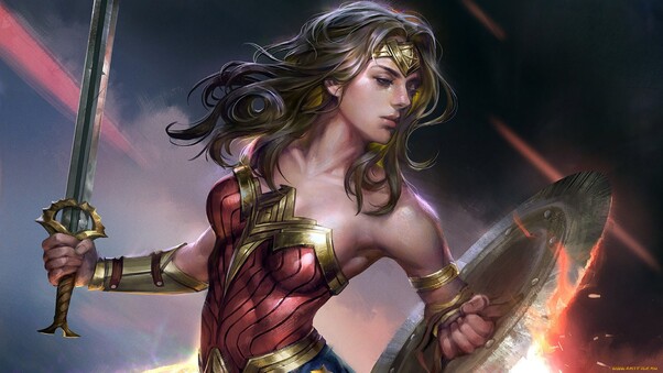 Wonder Woman Fantasy Girl Artwork Wallpaper