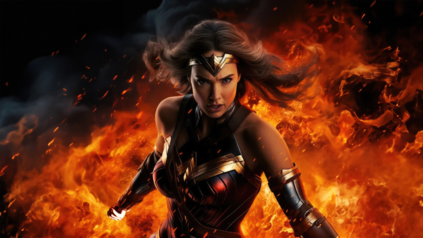 Wonder Woman Fiery Wallpaper